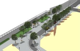 Recreación de cómo quedará la calle Téllez una vez el Ayuntamiento la reforme para que albergue un nuevo memorial del 11-M.