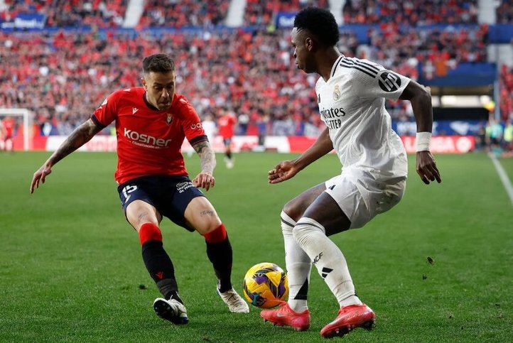 Vinicius Jr., durante el duelo entre Osasuna y Real Madrid.