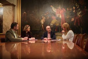 Reunión en el Senado entre la alcaldes de Getafe, la portavoz municipal del PSOE y el senador Antonio Muñoz.