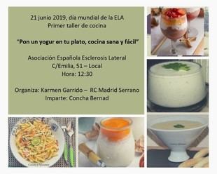 Primer taller de cocina a favor de la ELA “Pon un yogur en tu plato"