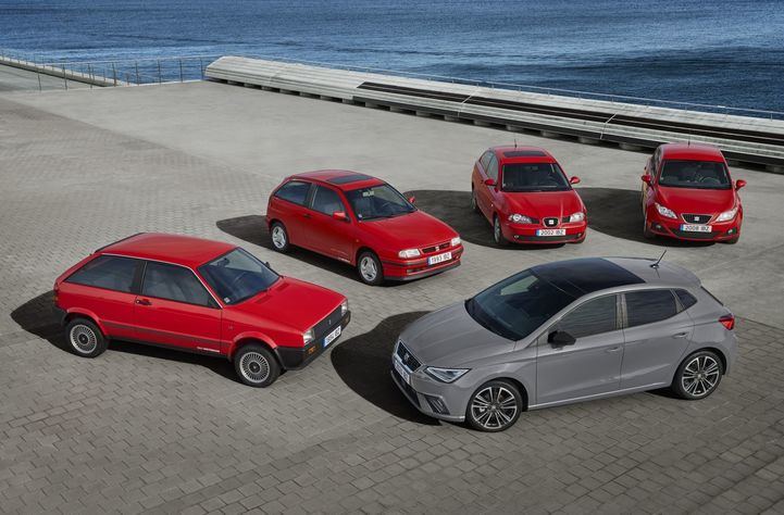 Varios modelos del Seat Ibiza