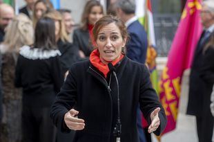 La ministra de Sanidad, Mónica García, durante el acto institucional por el Día de la Constitución, en el Congreso de los Diputados