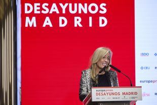 La consejera de Economía, Hacienda y Empleo de la Comunidad de Madrid, Rocío Albert, durante un Desayuno Informativo Madrid,