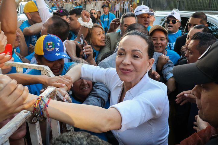 María Corina Machado durante una visita a Chile en marzo de 2026