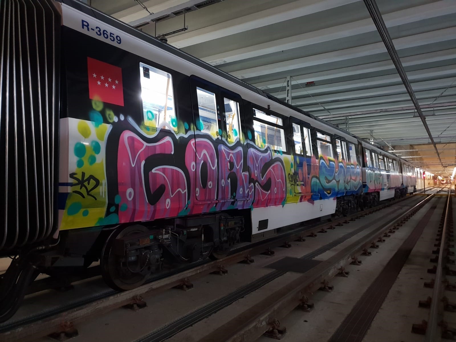 Un metro de Pinar de Chamartín, nueva víctima de los grafiteros