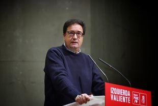 El secretario general del PSOE-M, Óscar López, durante su intervención en el comité regional