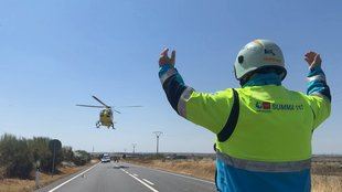 Herido grave un motorista tras salirse de la M-404 en Torrejón de Velasco
