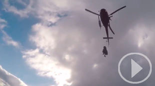 Espectacular rescate de una montañera en la sierra madrileña