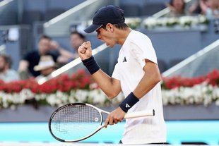 El tenista madrileño Rafa Jódar, durante su primer partido en el Mutua Madrid Open 2026.
