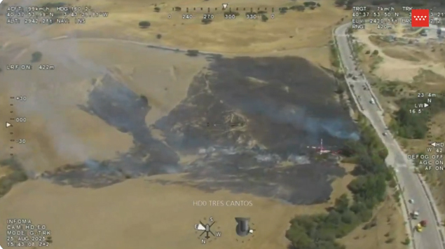 Incendio extinguido en una hora en Tres Cantos