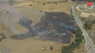 Otro fuego en Tres Cantos: rápido control de un incendio de pastos