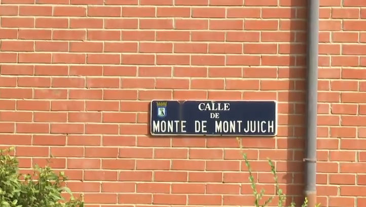 Letrero de la calle Monte Montjuich en Villa de Vallecas, donde se produjo la pelea