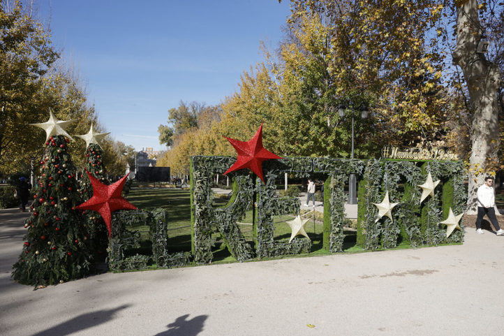 Letrero navideño en El Retiro