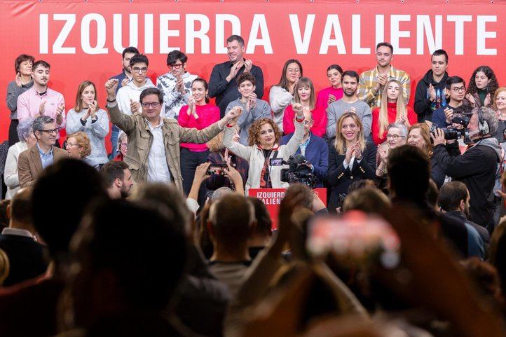 Mitin de Óscar López en Alcorcón