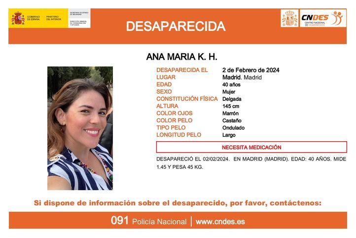 Ana María, la mujer estadounidense desaparecida en Madrid