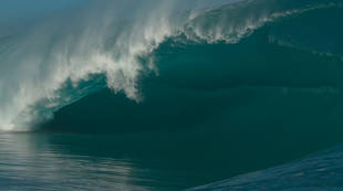 Sale ileso de una ola de Teahuppo