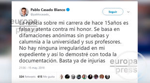 Casado desmiente irregularidades en su título de derecho