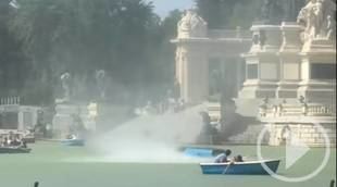 Remolinos inusuales en el estanque de El Retiro