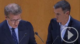Sánchez y Feijóo muestran su distancia en el Senado