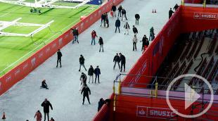 Riyadh Air Metropolitano acoge 'Madrid On Ice', una de las pistas más grandes del mundo