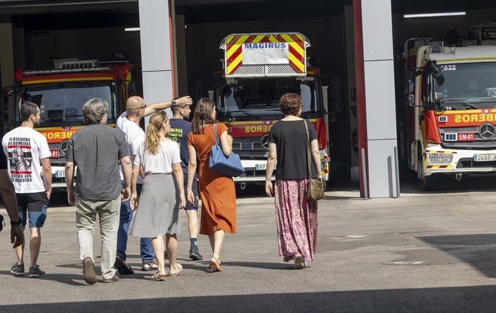 Rita Maestre, en el Parque de Bomberos nº 8