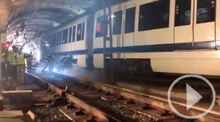 Simulacro de incendio en la estación de Tres Olivos