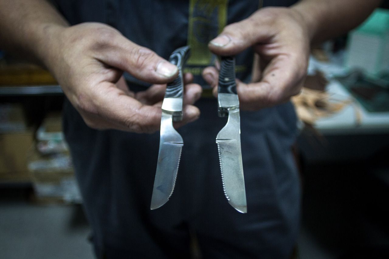 Algunos de los cuchillos afilados