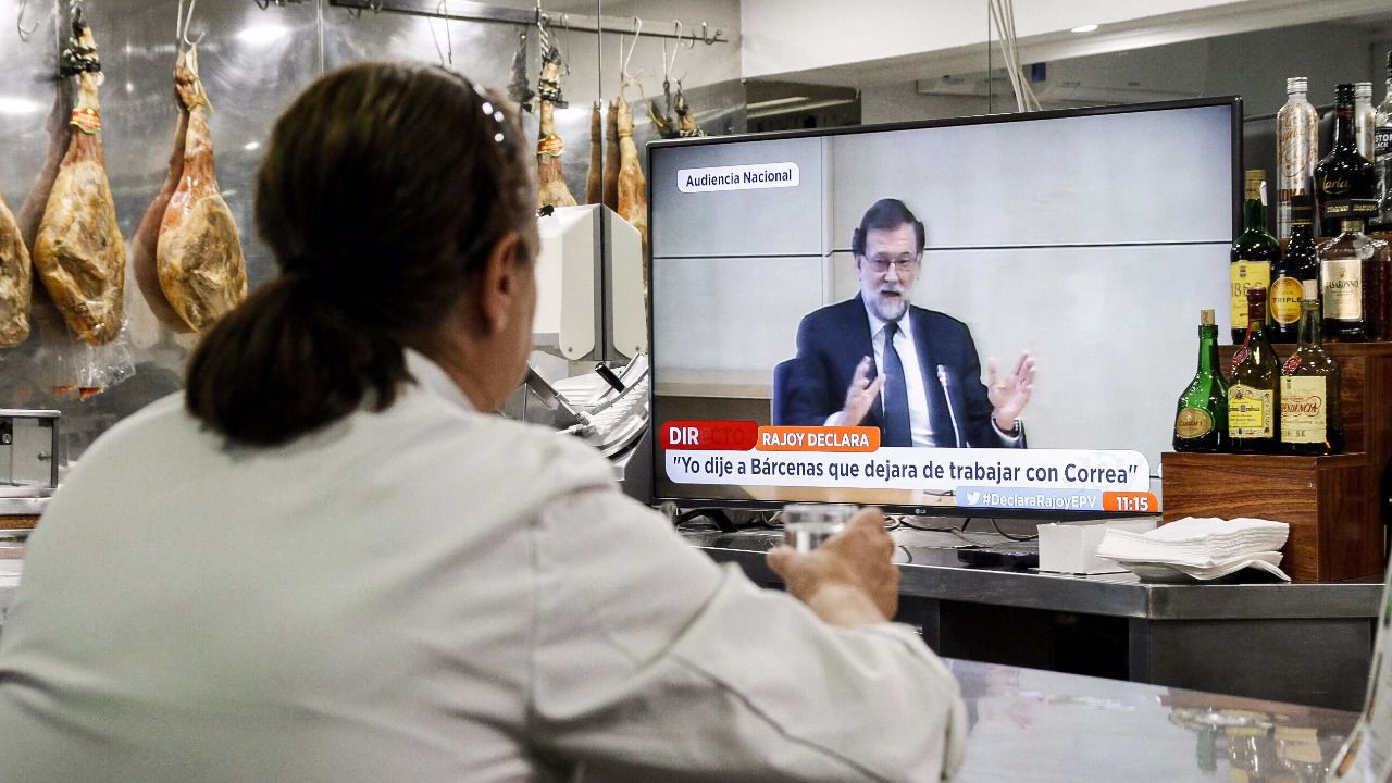 Máxima expectación por la declaración de Mariano Rajoy, la primera vez que un presidente en ejercicio se sienta ante la Audiencia Nacional (Foto: Diego Sánchez)