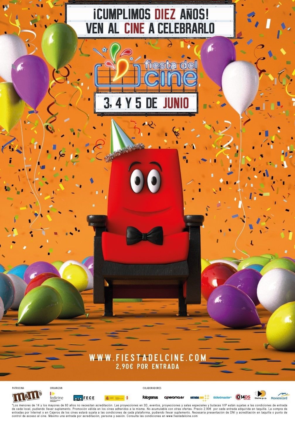 Cartel de la Fiesta del Cine que se celebrará los días 3, 4 y 5 de junio. (Autor: Fiesta del Cine)