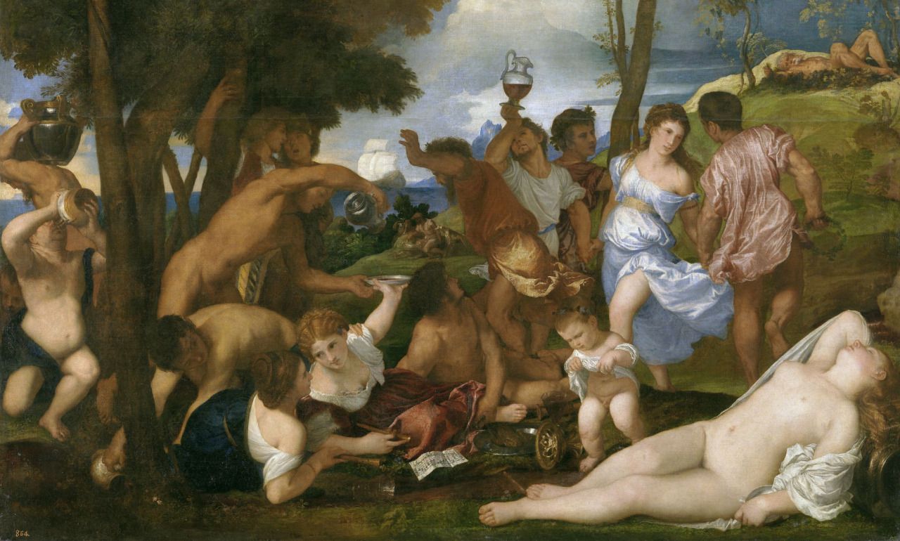'La bacanal de los andrios', obra de Tiziano, en el Museo del Prado.