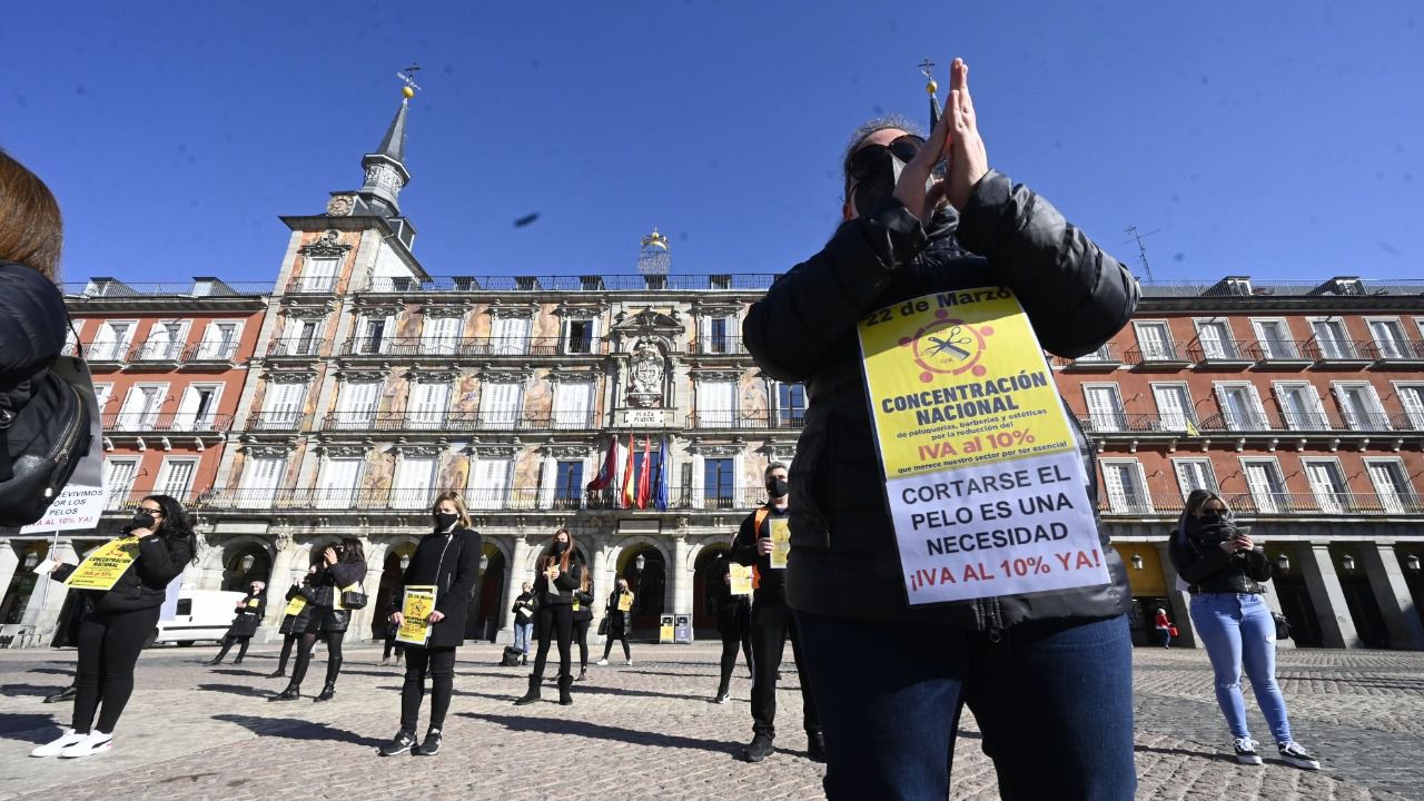 Protesta del sector de las peluquerías y centros de estética