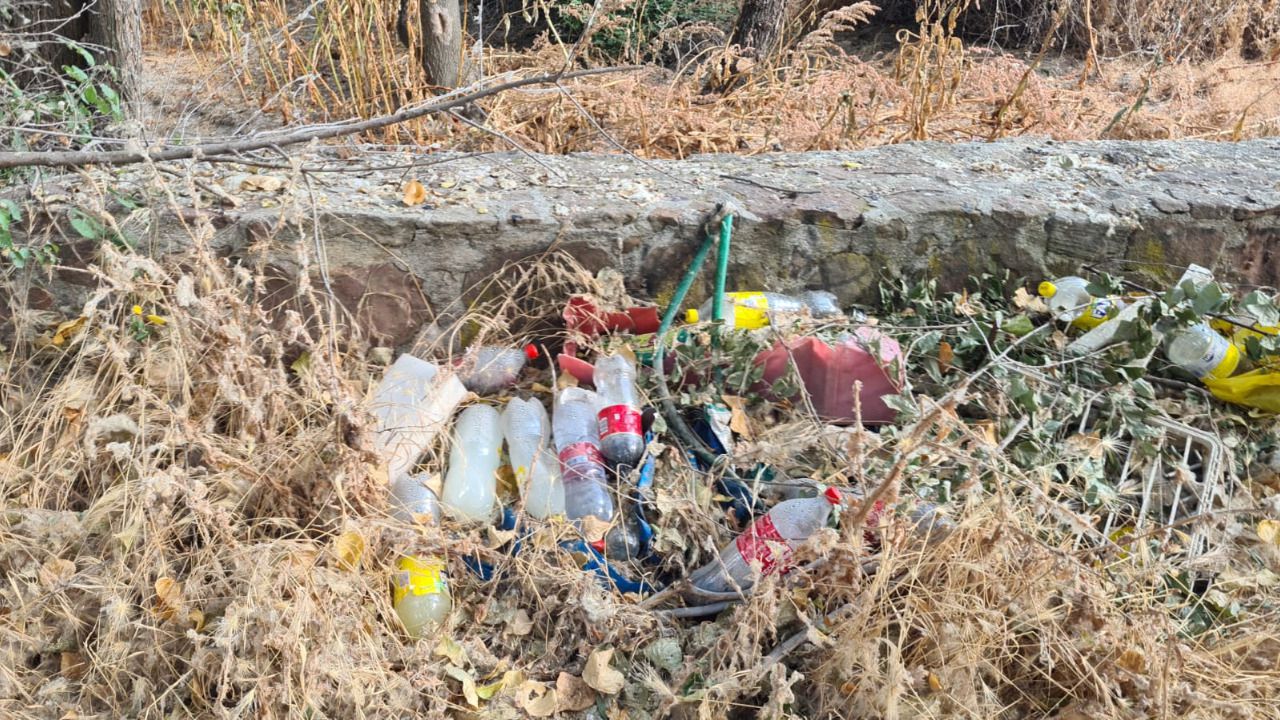 Residuos plásticos sobre la vegetación (Foto: Izquierda Independiente)