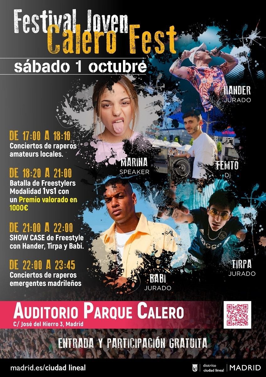 Cartel del Festival Joven Calero Fest. Foto: Ayuntamiento de Madrid