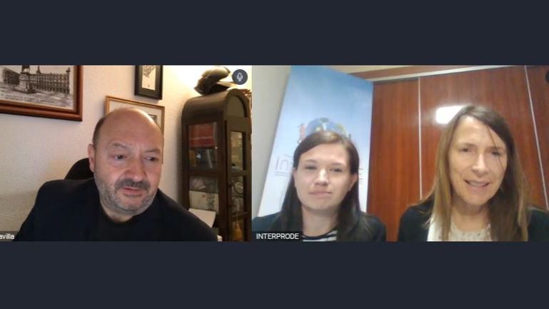 Constantino Mediavilla, María Asunción García y Nerea García durante el webinar. Foto: Recurra-Ginso