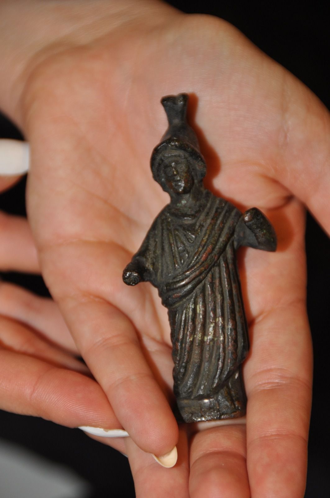 Minerva de bronce encontrada en Carabanchel y expuesta en el Museo Arqueológico Nacional (Foto: Sonia Dorado)