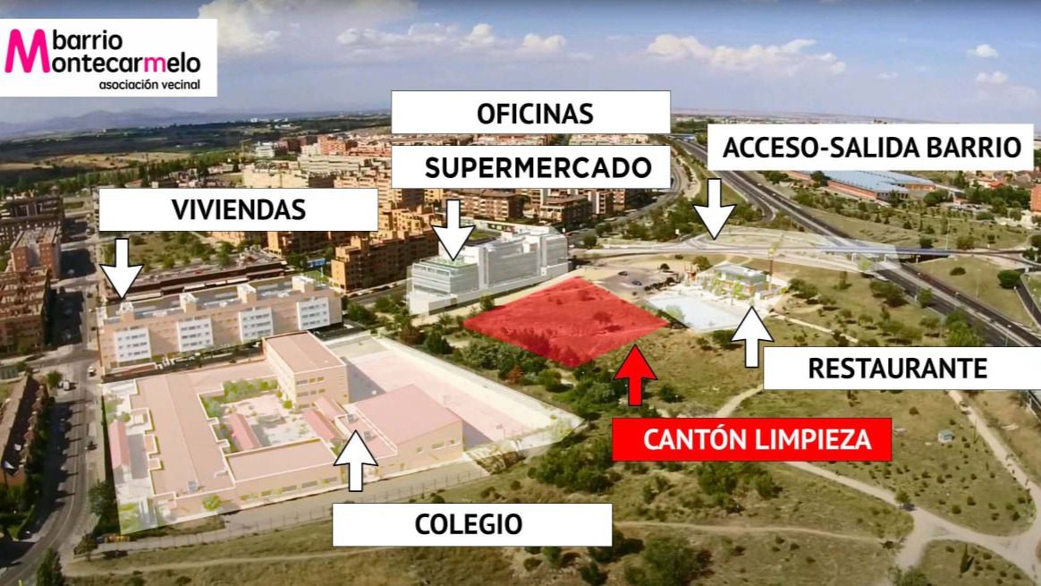 Ubicación contemplada en el pliego de 2021 para el cantón de Montecarmelo. (Foto: Asociación Vecinal Barrio de Montecarmelo)