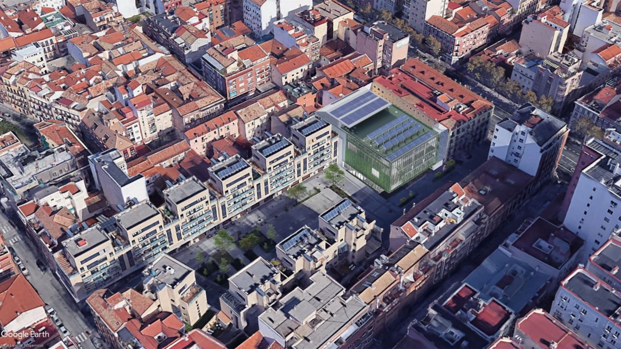 Recreación del polideportivo en su entorno. Foto: Ayuntamiento de Madrid