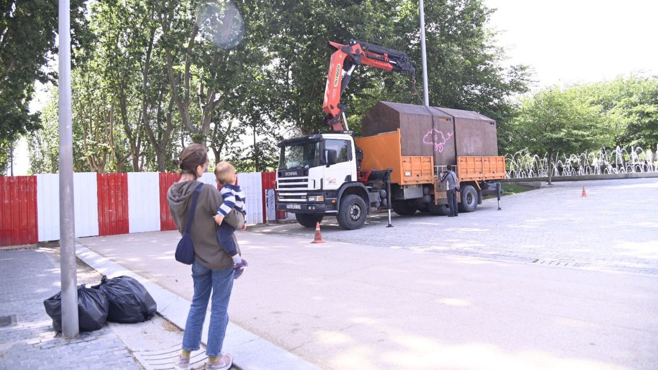Trabajos municipales en el Parque de Arganzuela (Foto: Chema Barroso)