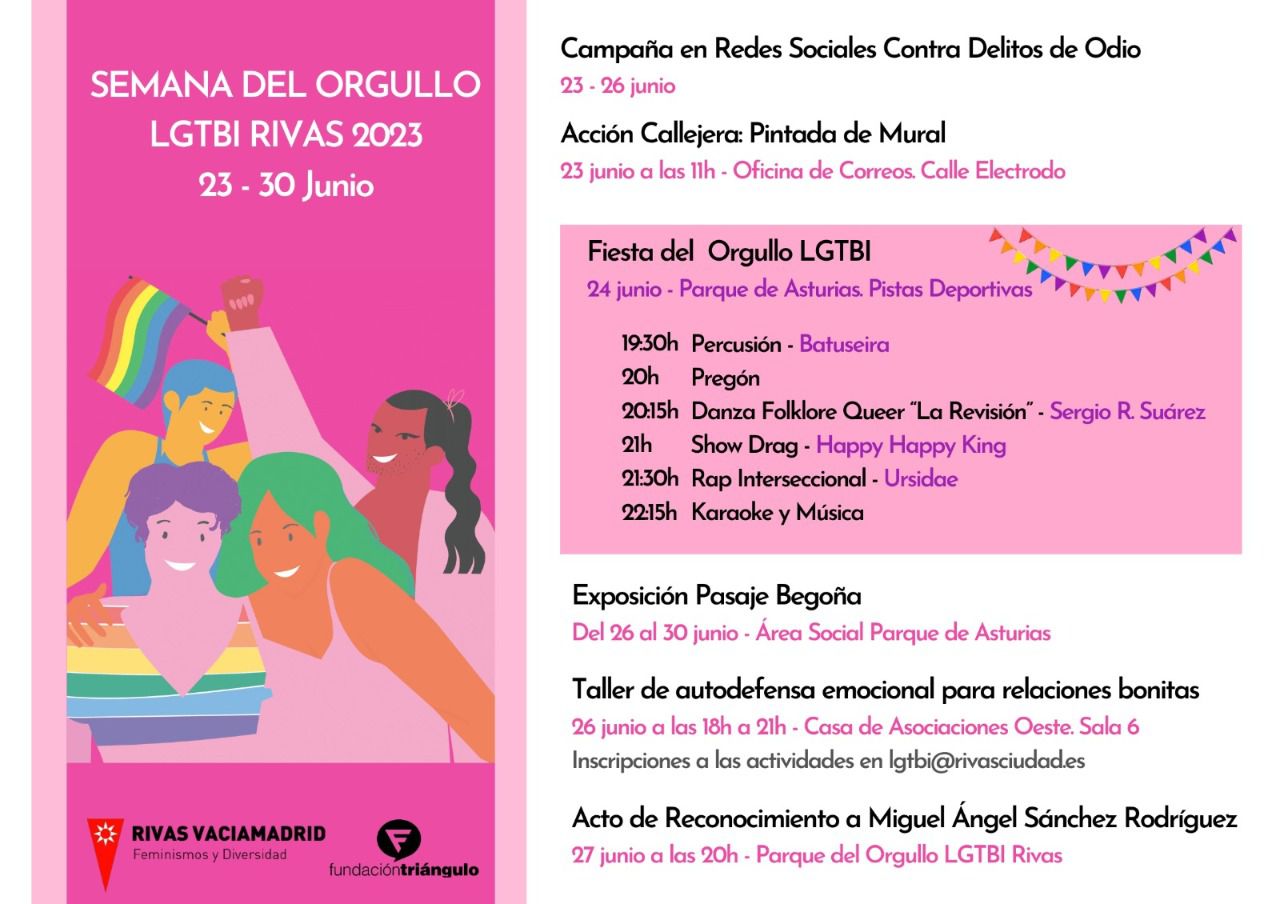 Programa de actividades del Orgullo LGTBI en Rivas