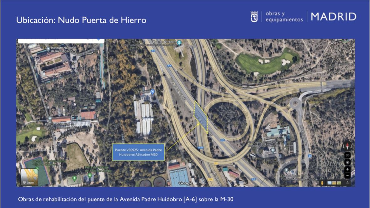 Tramo afectado por las obras. Fuente: Google Maps