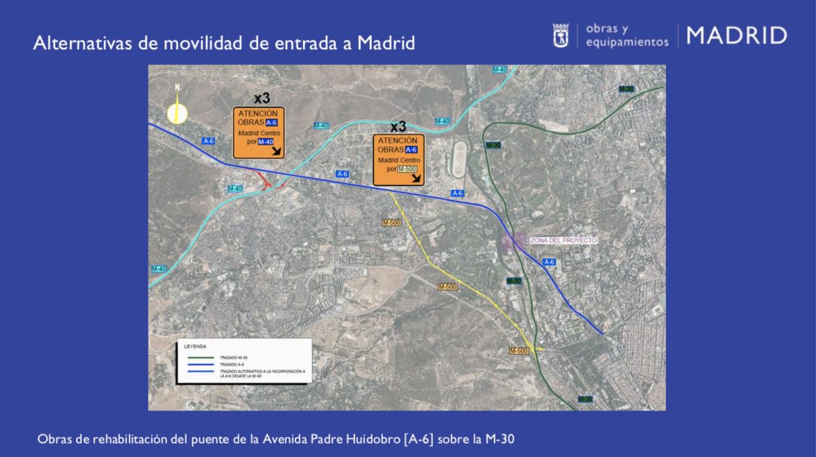 Itinerarios alternativos. Fuente: Ayuntamiento de Madrid