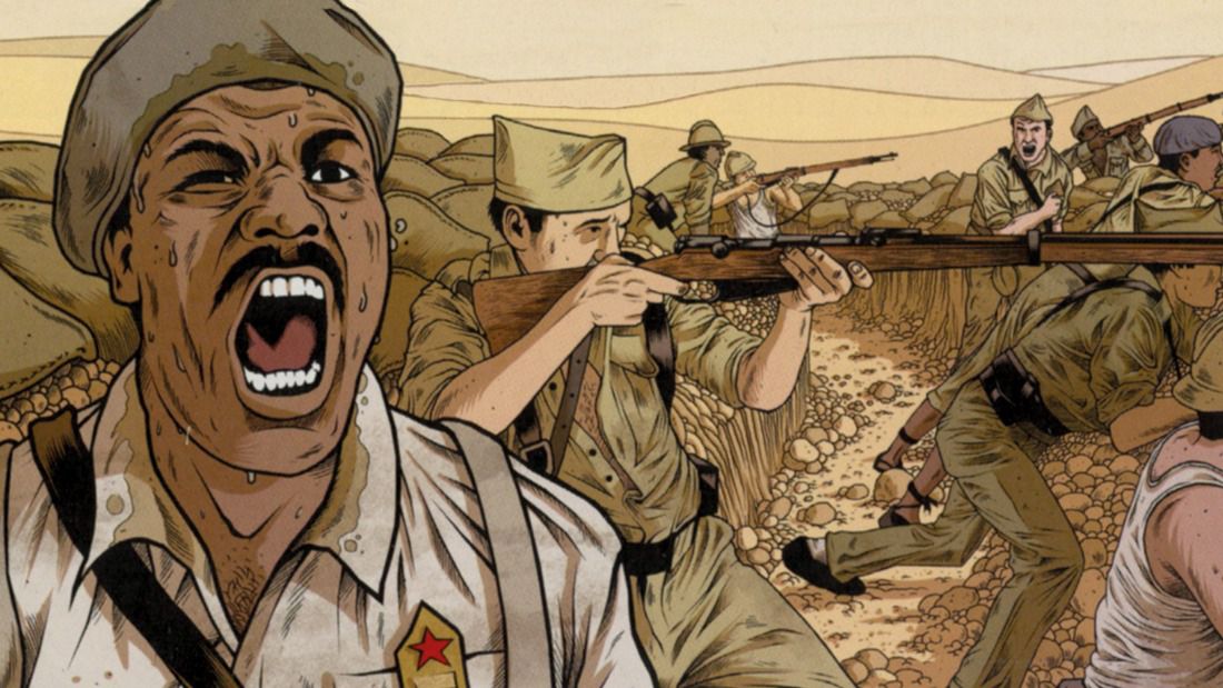 Viñeta del cómic de Pablo Durá "La brigada Lincoln" 