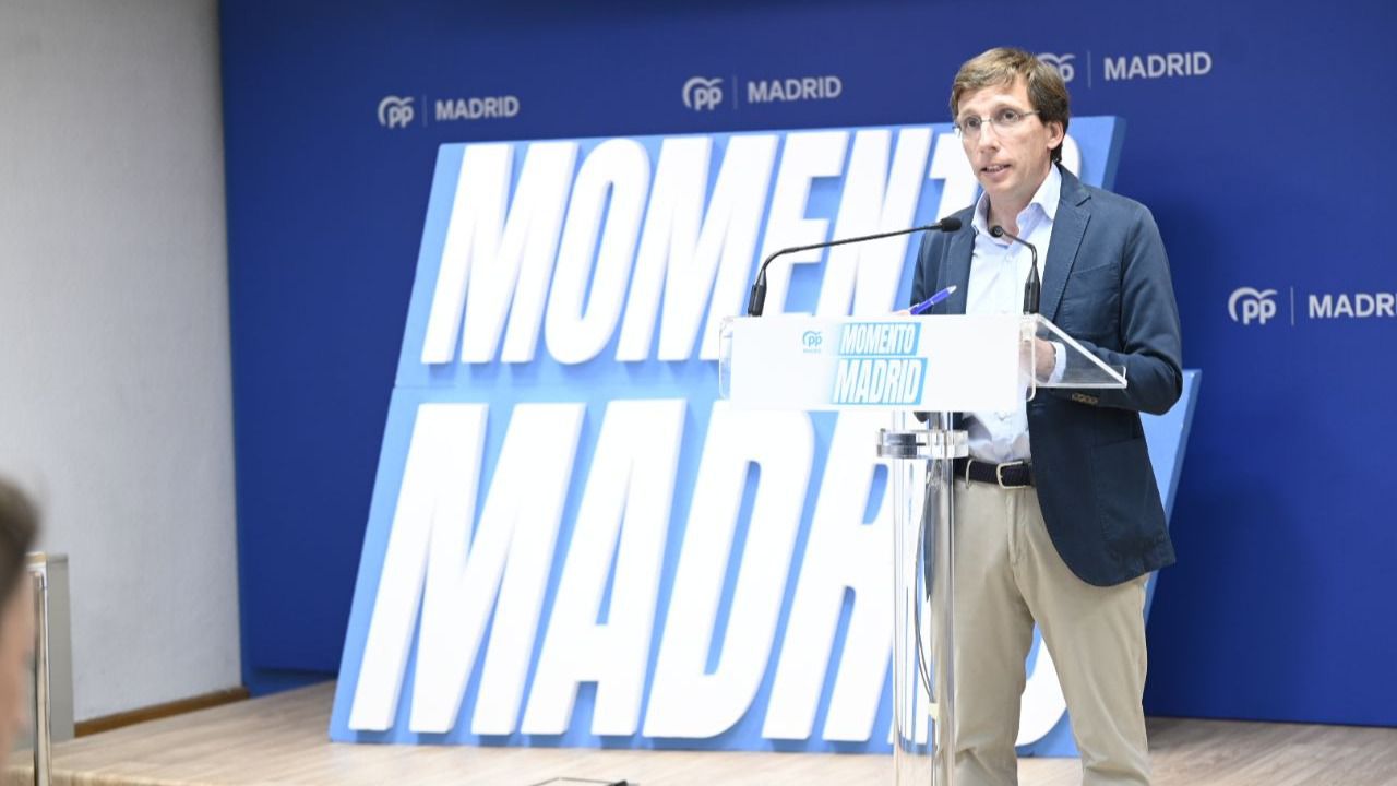 Martínez-Almeida durante la presentación de su programa electoral para las últimas elecciones municipales. Foto: Chema Barroso
