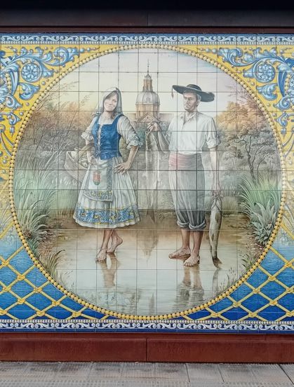 Azulejo perteneciente al mural dedicado a los pescadores. (Foto M.J.Cavadas)