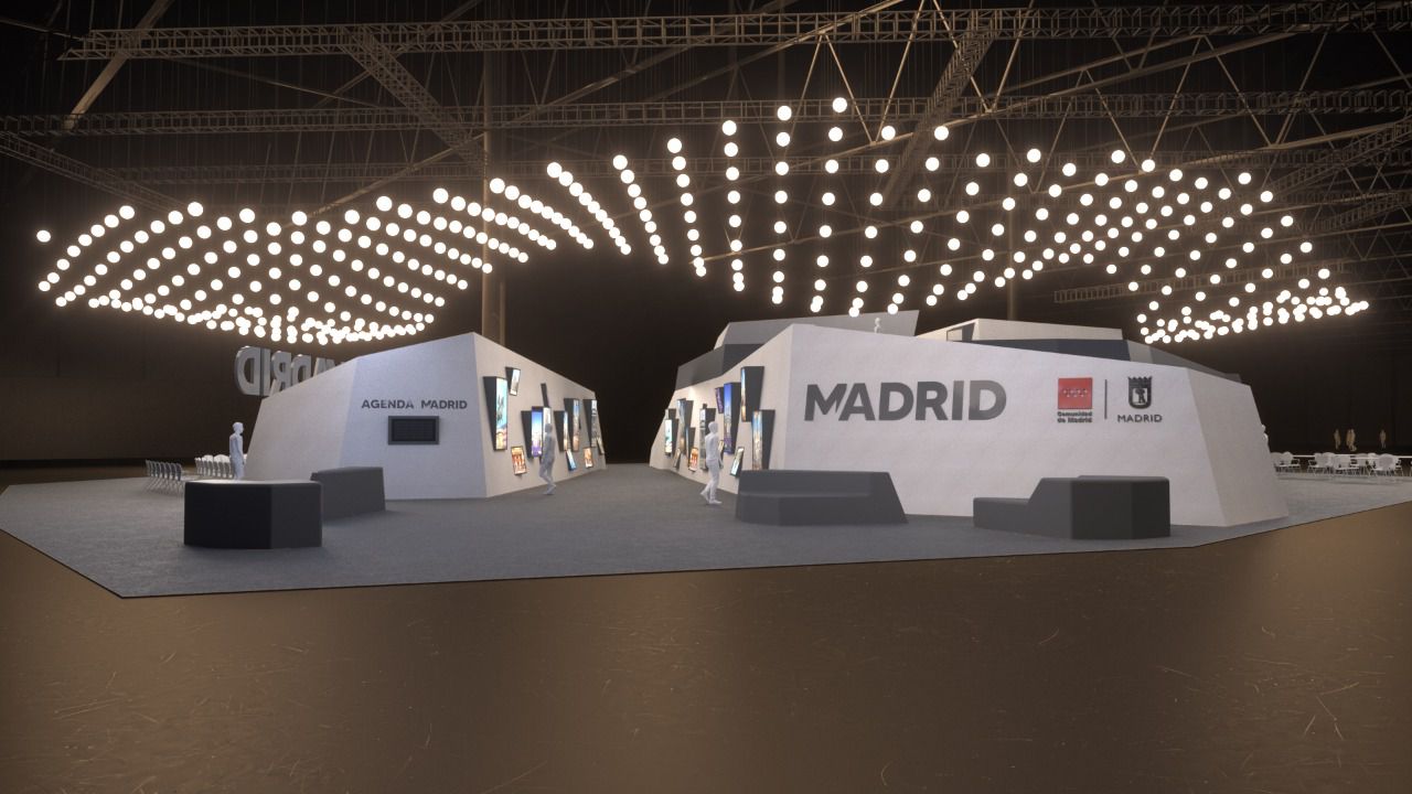 Recreación del stand de la Comunidad de Madrid en Fitur 2024
