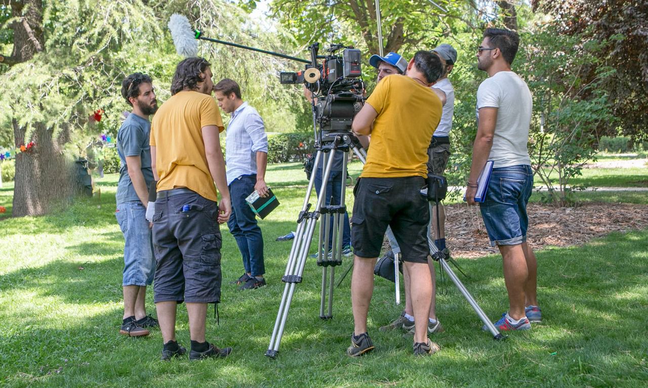 Rodaje en un parque madrileño (Foto: Antonio Castro)