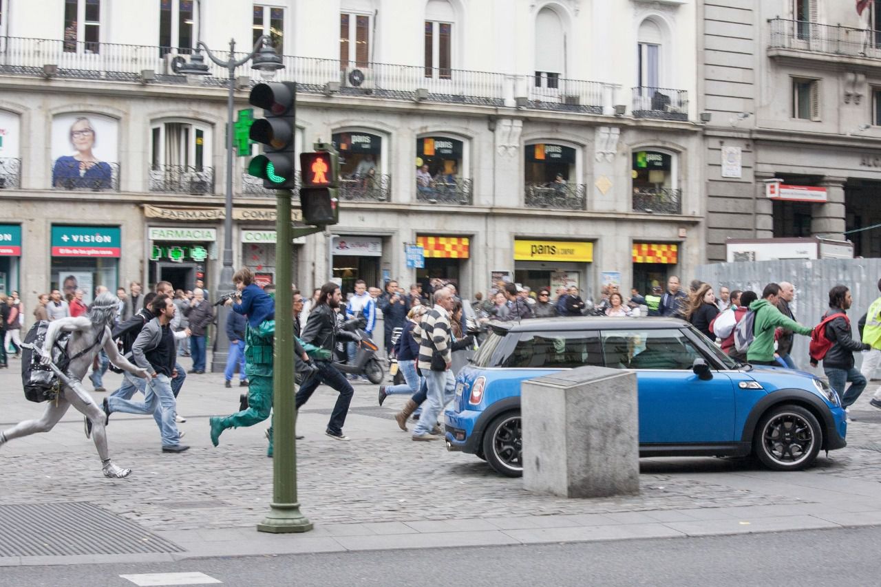 Rodaje en la Puerta del Sol (Foto: Antonio Castro)