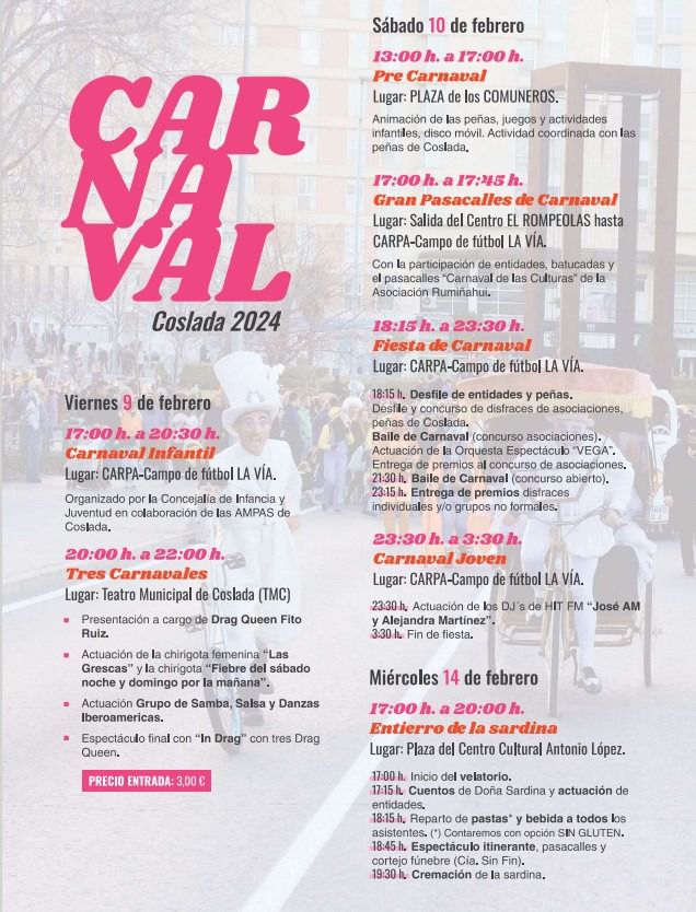 Programa Carnavales Coslada 2024