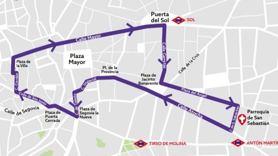 Mapa procesión El Divino Cautivo