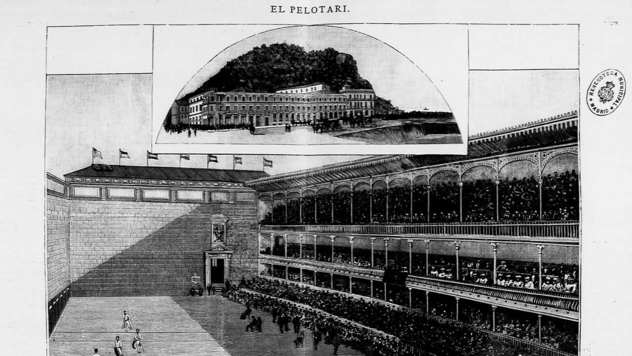 Grabado distribuido en la revista 'El Pelotari' el 29 de mayo de 1894. Foto: Hemeroteca Municipal